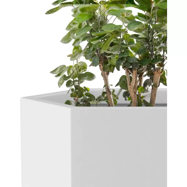 Kante Large Hexagon Concrete Planter, 11.8 Inch Tall Large Plant Pot with Drainage Hole and Rubber Plug for Outdoor Indoor Home Patio Garden White