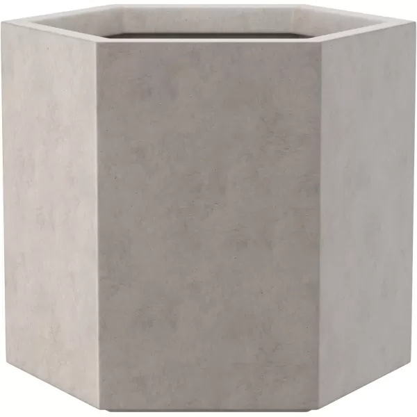 Kante Large Hexagon Concrete Planter, 11.8 Inch Tall Large Plant Pot with Drainage Hole and Rubber Plug for Outdoor Indoor Home Patio Garden White