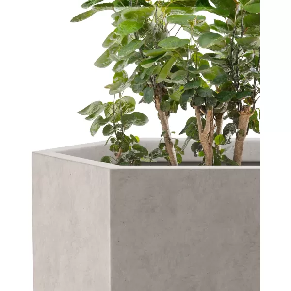 Kante Large Hexagon Concrete Planter, 11.8 Inch Tall Large Plant Pot with Drainage Hole and Rubber Plug for Outdoor Indoor Home Patio Garden White