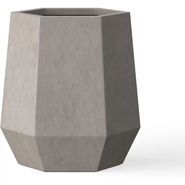Kante Large Hexagon Concrete Planter, 11.8 Inch Tall Large Plant Pot with Drainage Hole and Rubber Plug for Outdoor Indoor Home Patio Garden White