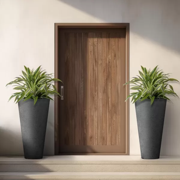 Kante Tall Round Planter Set of 2, 29" H Large Decorative Planter Pots for Outdoor Indoor Garden Patio Front Porch 