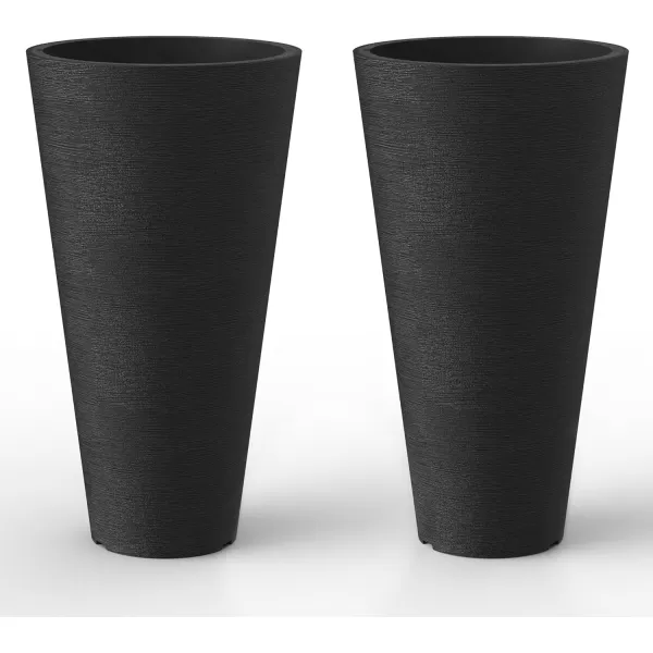 Kante Tall Round Planter Set of 2, 29" H Large Decorative Planter Pots for Outdoor Indoor Garden Patio Front Porch 