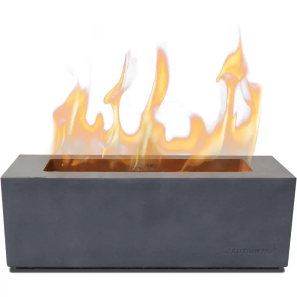 Kante 11.8" L Rectangle Tabletop Fire Pit, Concrete Table Top Fireplace, Portable Rubbing Alcohol Fire Bowl for Indoor Outdoor, Light Gray Rectangular