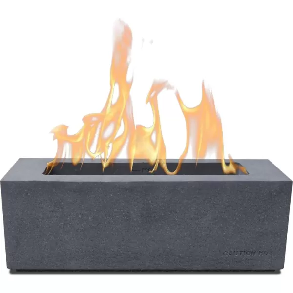Kante 11.8" L Rectangle Tabletop Fire Pit, Concrete Table Top Fireplace, Portable Rubbing Alcohol Fire Bowl for Indoor Outdoor, Light Gray Rectangular