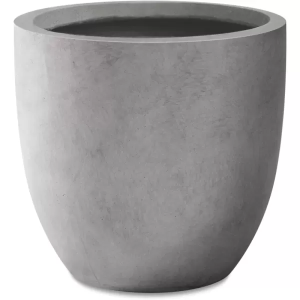 Kante 13.4" Dia Round Concrete Planter, Large Outdoor Modern Indoor Decorative Plant Pots with Drainage Hole and Rubber Plug for Home and Garden, Pure White