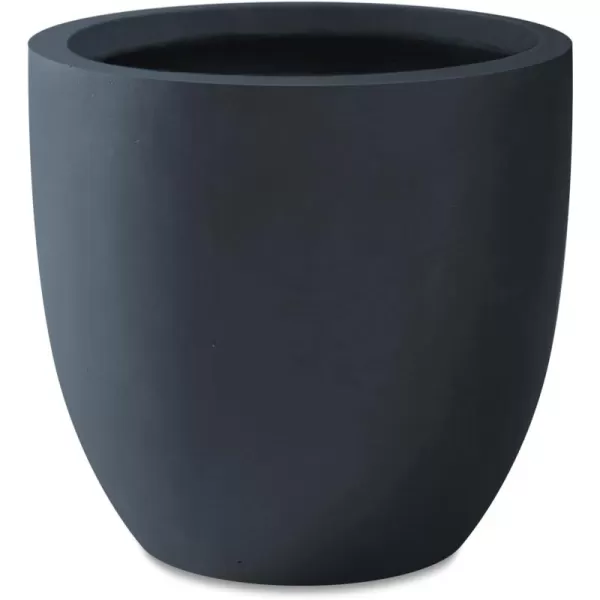 Kante 13.4" Dia Round Concrete Planter, Large Outdoor Modern Indoor Decorative Plant Pots with Drainage Hole and Rubber Plug for Home and Garden, Pure White