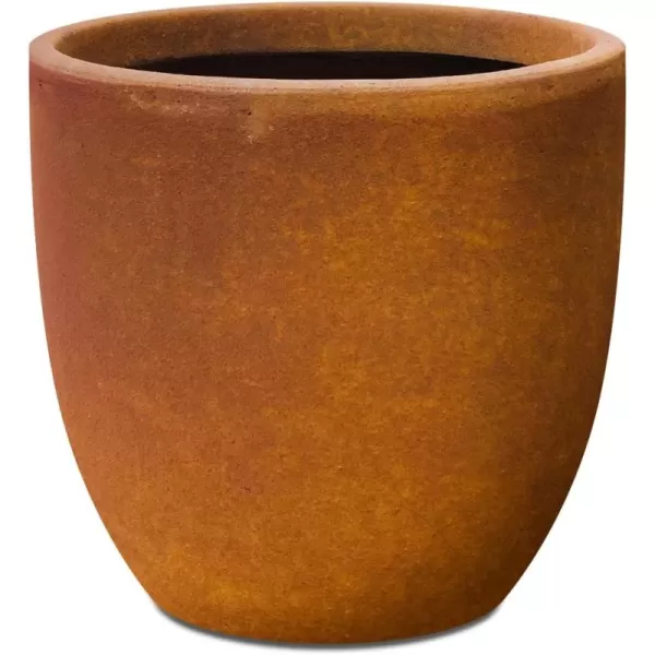Kante 13.4" Dia Round Concrete Planter, Large Outdoor Modern Indoor Decorative Plant Pots with Drainage Hole and Rubber Plug for Home and Garden, Pure White