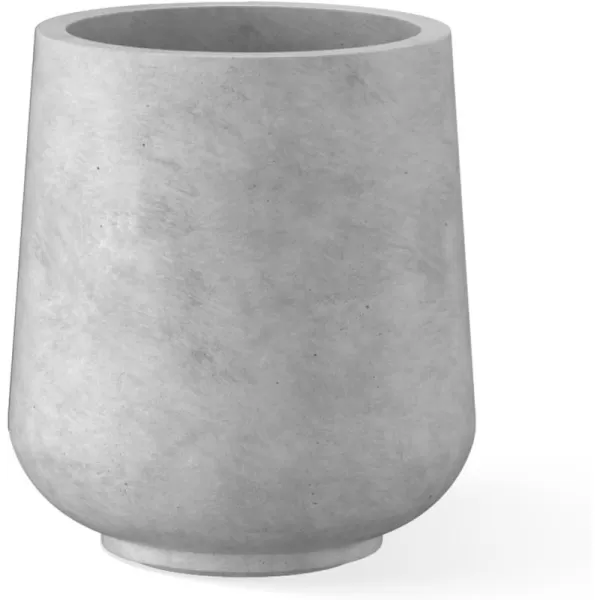 Kante 15.3" Dia Round Concrete Planter, Outdoor Indoor Large Plant Pots Containers with Drainage Hole and Rubber Plug for Home Garden Patio, Charcoal