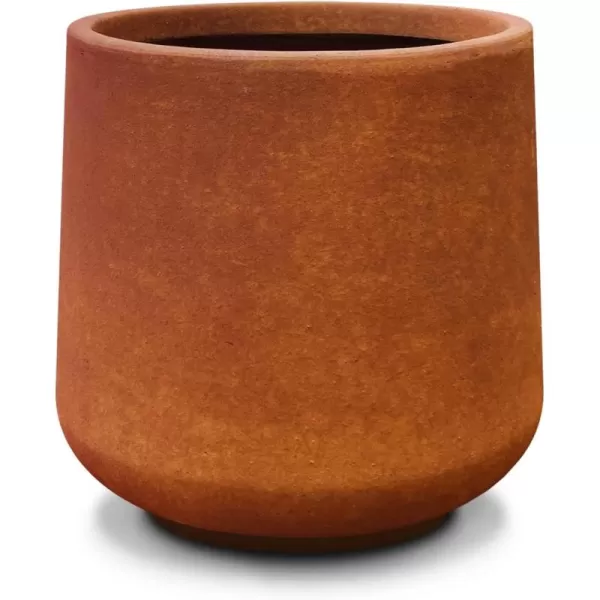 Kante 15.3" Dia Round Concrete Planter, Outdoor Indoor Large Plant Pots Containers with Drainage Hole and Rubber Plug for Home Garden Patio, Charcoal