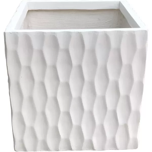 Kante 16 Inch Square Concrete Planter for Outdoor Indoor Home Patio Garden, Large Plant Pot with Drainage Hole and Rubber Plug, Charcoal)