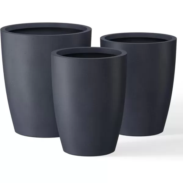 Kante 18.1" H Tall Round Concrete Planter for Outdoor Indoor, Modern Decorative Plant Pots with Drainage Hole &amp; Rubber Plug for Home &amp; Garden Pure White