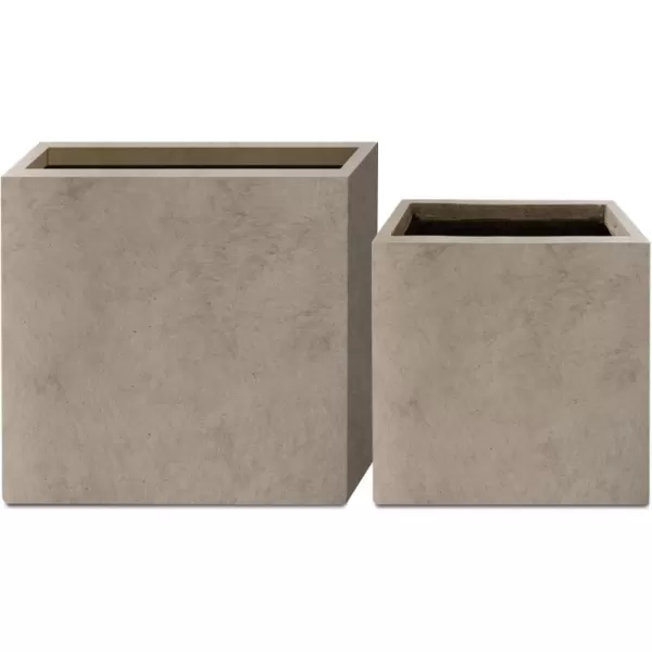 Kante 19.5" L Rectangular Concrete Planters, Outdoor Indoor Modern Plant Pot with Drainage Hole and Rubber Plug for Garden, Patio, Charcoal Finish