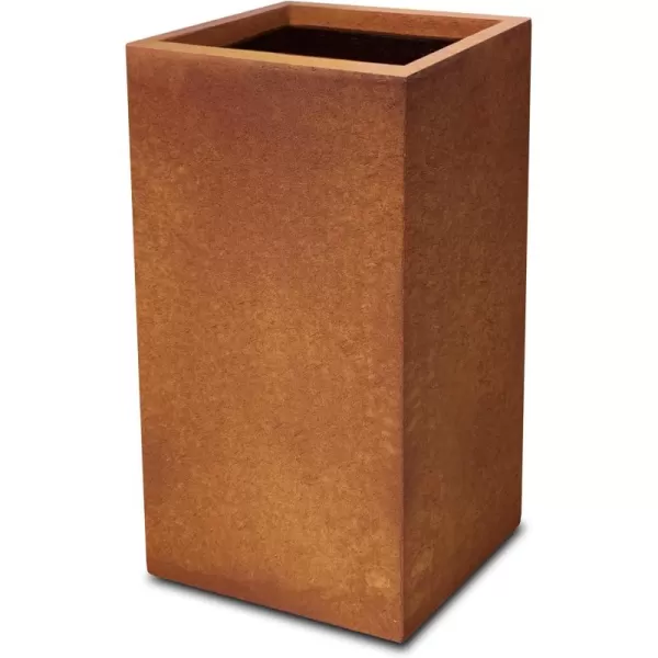 Kante 19.7" H Tall Rectangular Concrete Planter, Modern Square Diameter Plant Pot with Drainage Hole and Rubber Plug for Indoor Outdoor Home Patio Garden, Charcoal