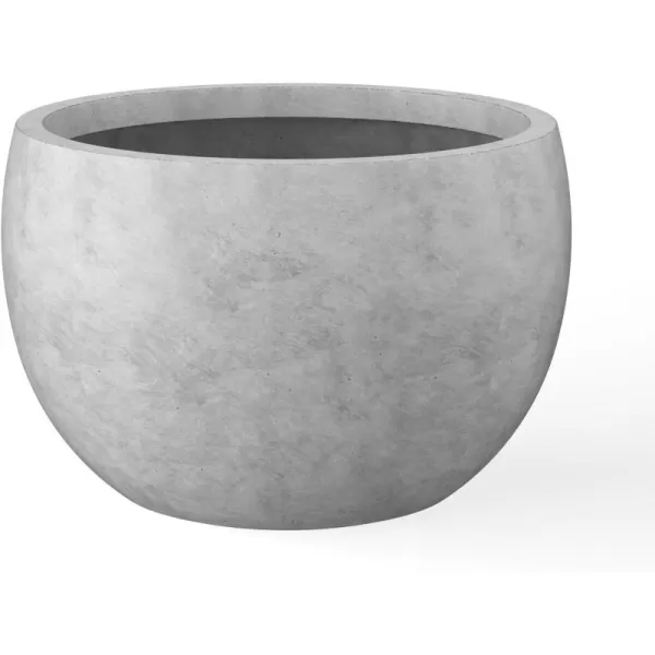 Kante 19.9",15.7",11.8" Dia Round Concrete Planter Set of 3, Outdoor/Indoor Large Bowl Plant Pots with Drainage Hole and Rubber Plug for Garden Patio Balcony Home, Pure White