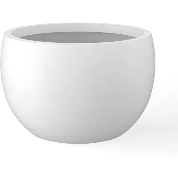 Kante 19.9",15.7",11.8" Dia Round Concrete Planter Set of 3, Outdoor/Indoor Large Bowl Plant Pots with Drainage Hole and Rubber Plug for Garden Patio Balcony Home, Pure White