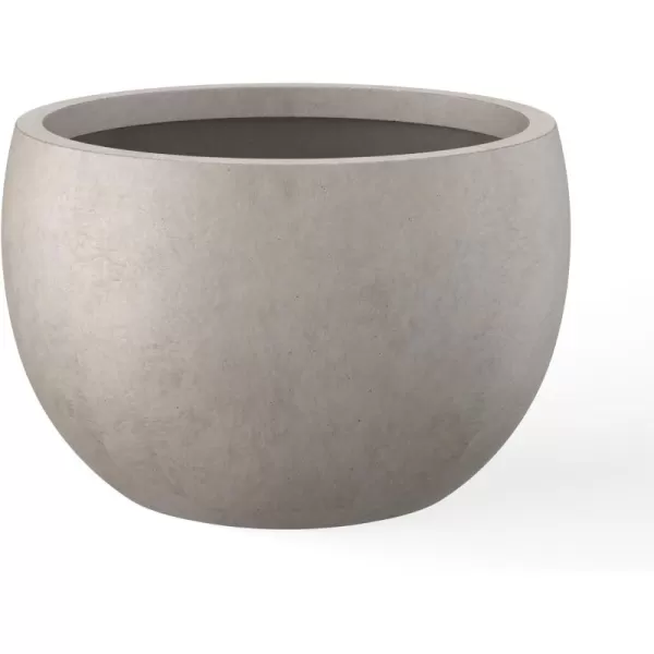 Kante 19.9",15.7",11.8" Dia Round Concrete Planter Set of 3, Outdoor/Indoor Large Bowl Plant Pots with Drainage Hole and Rubber Plug for Garden Patio Balcony Home, Pure White