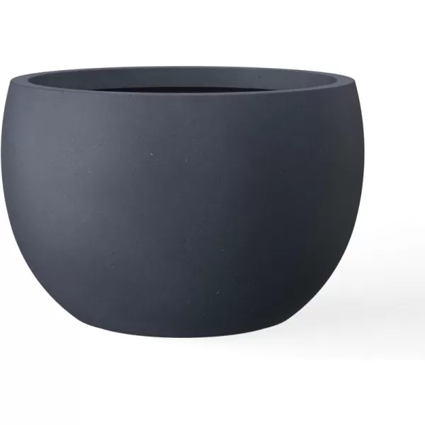 Kante 19.9",15.7",11.8" Dia Round Concrete Planter Set of 3, Outdoor/Indoor Large Bowl Plant Pots with Drainage Hole and Rubber Plug for Garden Patio Balcony Home, Pure White