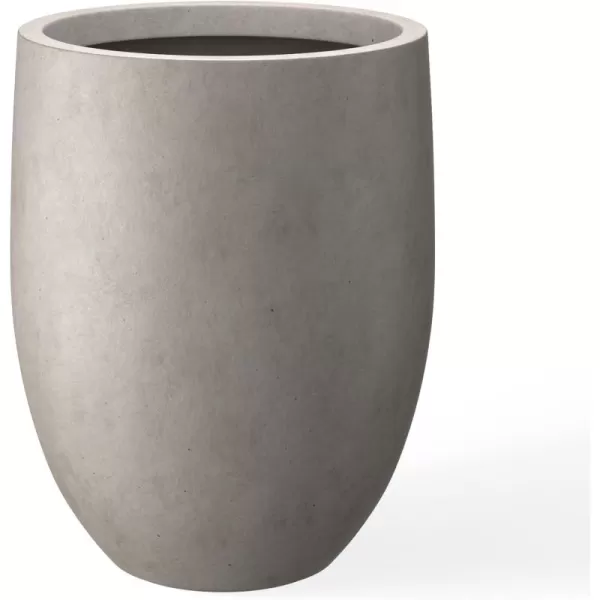 Kante 21.7" H Dark Gray Concrete Tall Planter, Large Outdoor Indoor Decorative Pot with Drainage Hole and Rubber Plug, Modern Round Style for Home and Garden