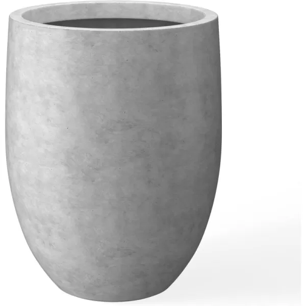 Kante 21.7" H Dark Gray Concrete Tall Planter, Large Outdoor Indoor Decorative Pot with Drainage Hole and Rubber Plug, Modern Round Style for Home and Garden