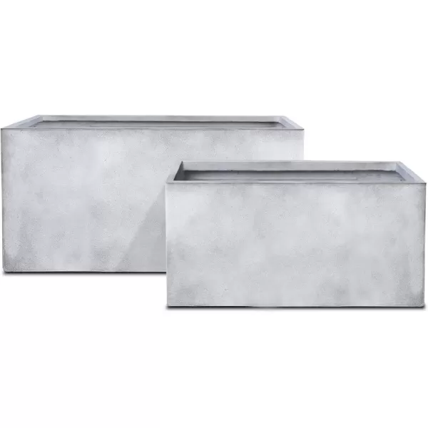 Kante 23.2" L Long Rectangular Concrete Planter, Large Outdoor Indoor Garden Pots with Drainage Hole and Rubber Plug, Charcoal