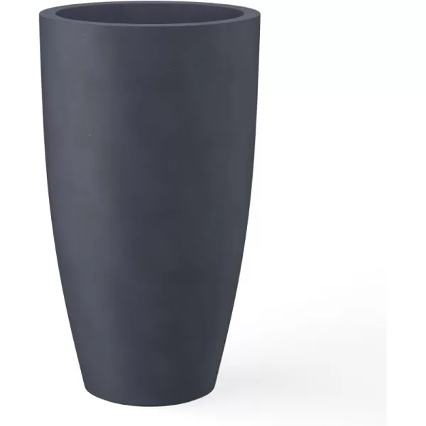 Kante 23.6" H Charcoal Concrete Tall Planters , Large Outdoor Indoor Decorative Plant Pots with Drainage Hole and Rubber Plug, Modern Style for Home and Garden