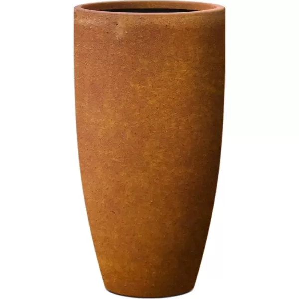 Kante 23.6" H Charcoal Concrete Tall Planters , Large Outdoor Indoor Decorative Plant Pots with Drainage Hole and Rubber Plug, Modern Style for Home and Garden