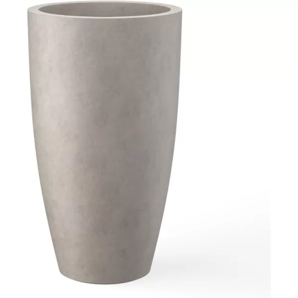 Kante 23.6" H Charcoal Concrete Tall Planters , Large Outdoor Indoor Decorative Plant Pots with Drainage Hole and Rubber Plug, Modern Style for Home and Garden