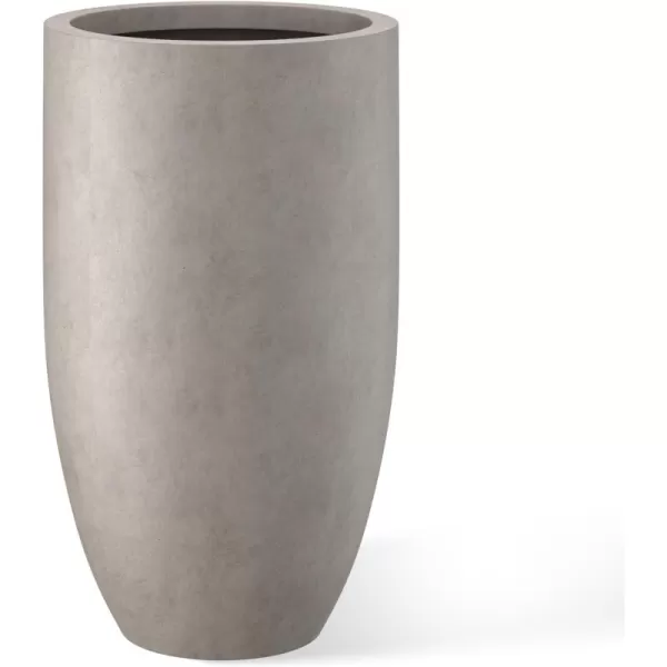 Kante 24 Inch Tall Concrete Planter , Outdoor Indoor Large Plant Pots with Drainage Hole and Rubber Plug for Home Garden Patio Porch Smooth Charcoal