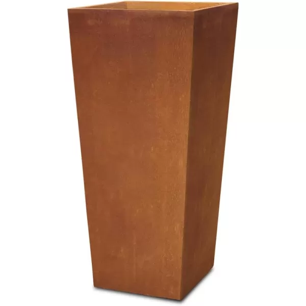 Kante 28" H Concrete Tall Tapered Planter, Large Outdoor Indoor Garden Plant Pot with Drainage Hole and Rubber Plug Home and Patio, Black Finish