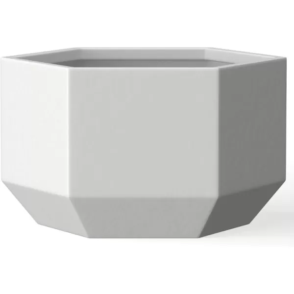 Kante Large Hexagon Concrete Planter, 11.8 Inch Tall Large Plant Pot with Drainage Hole and Rubber Plug for Outdoor Indoor Home Patio Garden White