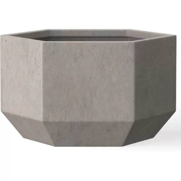Kante Large Hexagon Concrete Planter, 11.8 Inch Tall Large Plant Pot with Drainage Hole and Rubber Plug for Outdoor Indoor Home Patio Garden White