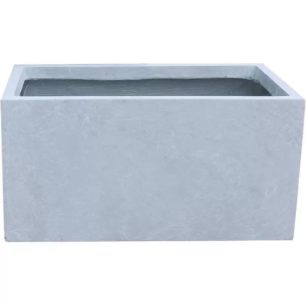 Kante 23.2" L Long Rectangular Concrete Planter, Large Outdoor Indoor Garden Pots with Drainage Hole and Rubber Plug, Charcoal