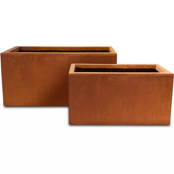 Kante 23.2" L Long Rectangular Concrete Planter, Large Outdoor Indoor Garden Pots with Drainage Hole and Rubber Plug, Charcoal