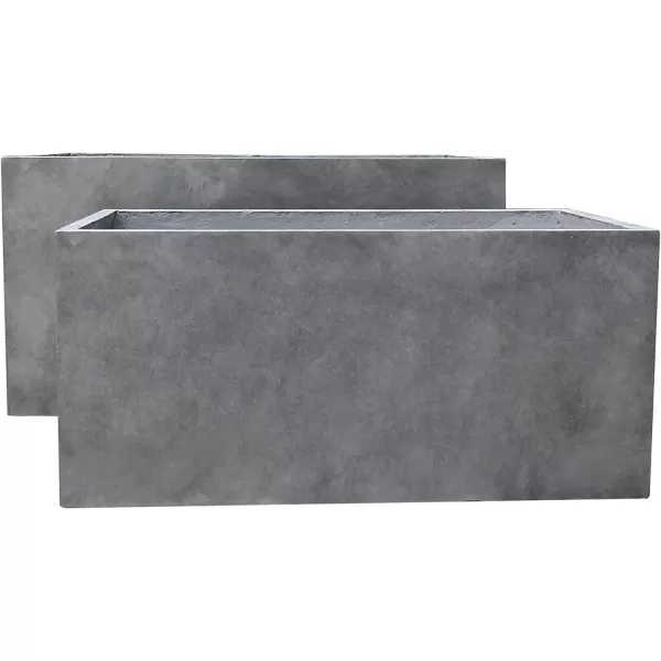 Kante 23.2" L Long Rectangular Concrete Planter, Large Outdoor Indoor Garden Pots with Drainage Hole and Rubber Plug, Charcoal