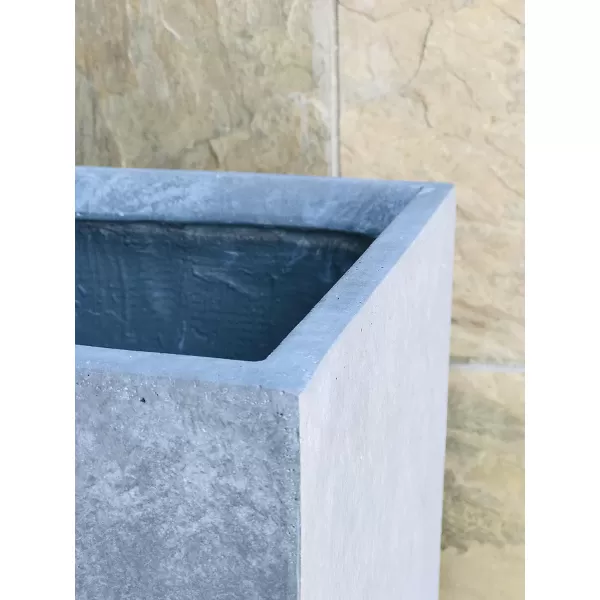 Kante 23.2" L Long Rectangular Concrete Planter, Large Outdoor Indoor Garden Pots with Drainage Hole and Rubber Plug, Charcoal