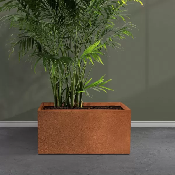 Kante 23.2" L Long Rectangular Concrete Planter, Large Outdoor Indoor Garden Pots with Drainage Hole and Rubber Plug, Charcoal