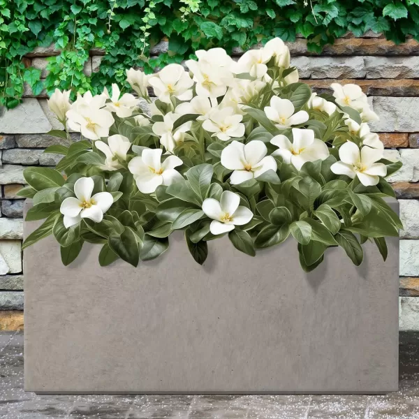 Kante 23.2" L Long Rectangular Concrete Planter, Large Outdoor Indoor Garden Pots with Drainage Hole and Rubber Plug, Charcoal