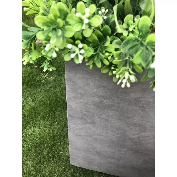Kante 23.2" L Long Rectangular Concrete Planter, Large Outdoor Indoor Garden Pots with Drainage Hole and Rubber Plug, Charcoal