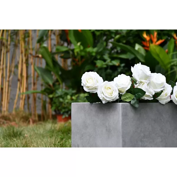 Kante 23.2" L Long Rectangular Concrete Planter, Large Outdoor Indoor Garden Pots with Drainage Hole and Rubber Plug, Charcoal