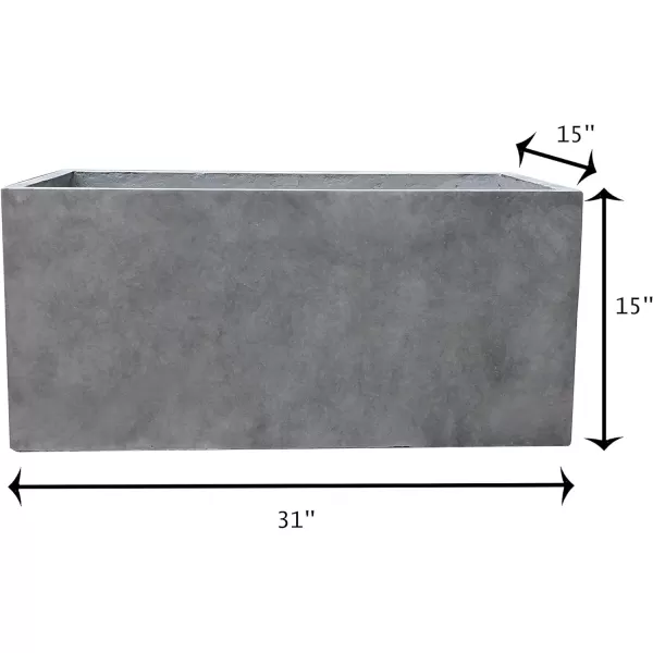 Kante 23.2" L Long Rectangular Concrete Planter, Large Outdoor Indoor Garden Pots with Drainage Hole and Rubber Plug, Charcoal
