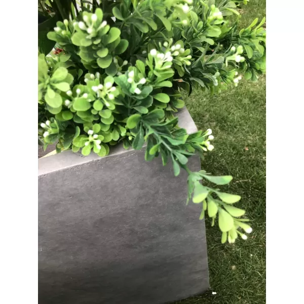 Kante 23.2" L Long Rectangular Concrete Planter, Large Outdoor Indoor Garden Pots with Drainage Hole and Rubber Plug, Charcoal