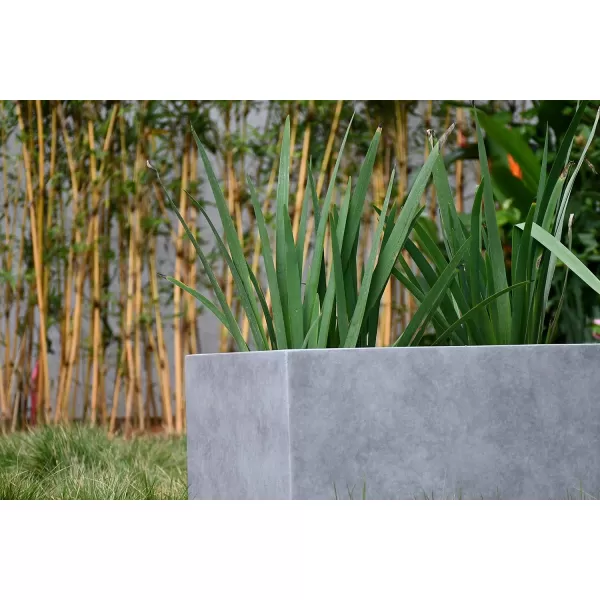 Kante 23.2" L Long Rectangular Concrete Planter, Large Outdoor Indoor Garden Pots with Drainage Hole and Rubber Plug, Charcoal