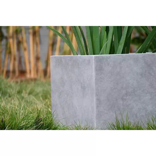 Kante 23.2" L Long Rectangular Concrete Planter, Large Outdoor Indoor Garden Pots with Drainage Hole and Rubber Plug, Charcoal