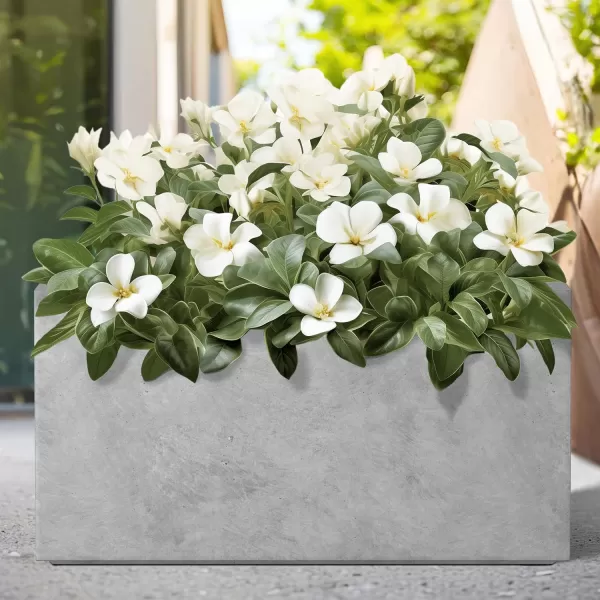 Kante 23.2" L Long Rectangular Concrete Planter, Large Outdoor Indoor Garden Pots with Drainage Hole and Rubber Plug, Charcoal
