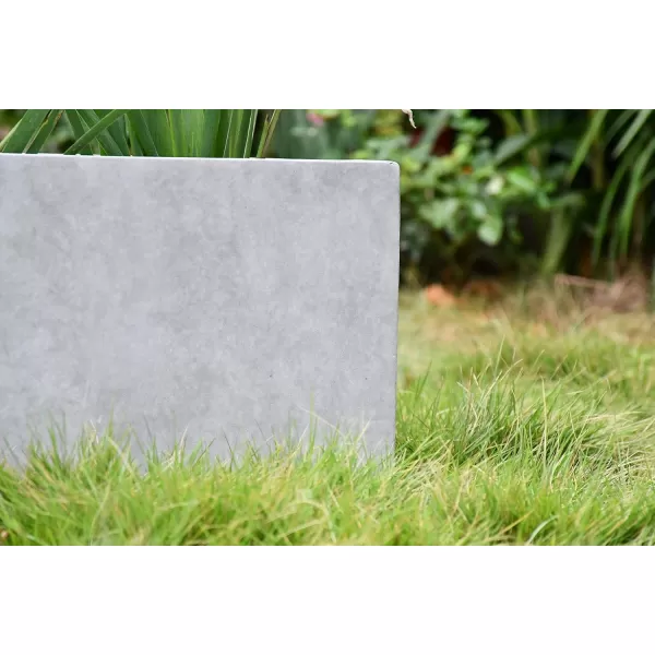 Kante 23.2" L Long Rectangular Concrete Planter, Large Outdoor Indoor Garden Pots with Drainage Hole and Rubber Plug, Charcoal