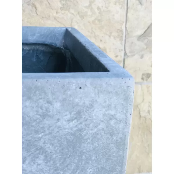 Kante 23.2" L Long Rectangular Concrete Planter, Large Outdoor Indoor Garden Pots with Drainage Hole and Rubber Plug, Charcoal