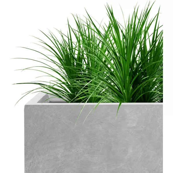 Kante 23.2" L Long Rectangular Concrete Planter, Large Outdoor Indoor Garden Pots with Drainage Hole and Rubber Plug, Charcoal