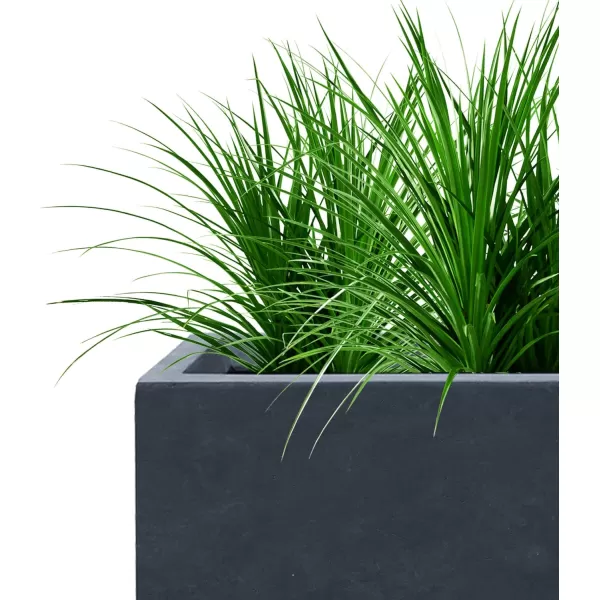 Kante 23.2" L Long Rectangular Concrete Planter, Large Outdoor Indoor Garden Pots with Drainage Hole and Rubber Plug, Charcoal