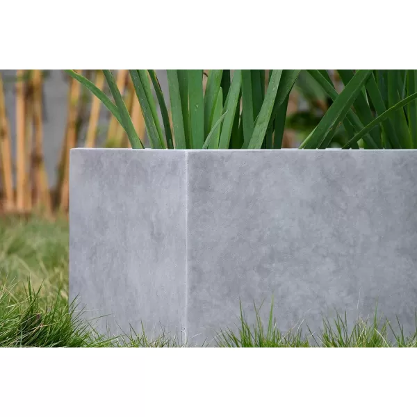 Kante 23.2" L Long Rectangular Concrete Planter, Large Outdoor Indoor Garden Pots with Drainage Hole and Rubber Plug, Charcoal