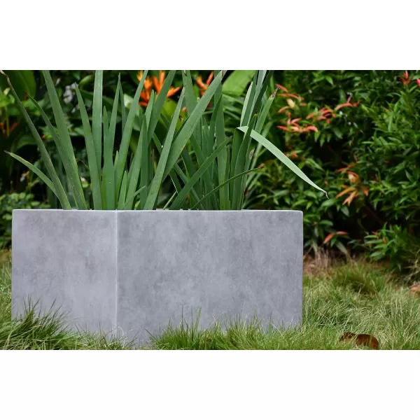 Kante 23.2" L Long Rectangular Concrete Planter, Large Outdoor Indoor Garden Pots with Drainage Hole and Rubber Plug, Charcoal